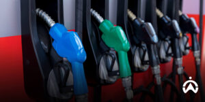 Colorful petrol nozzles at gas stations, implementing a way to prevent fuel fraud with the Cartrack Indonesia fleet management system.