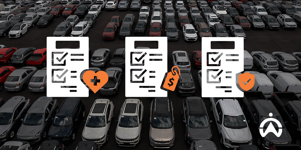 Checklist icon above the vehicle list to avoid mistakes when buying a car.