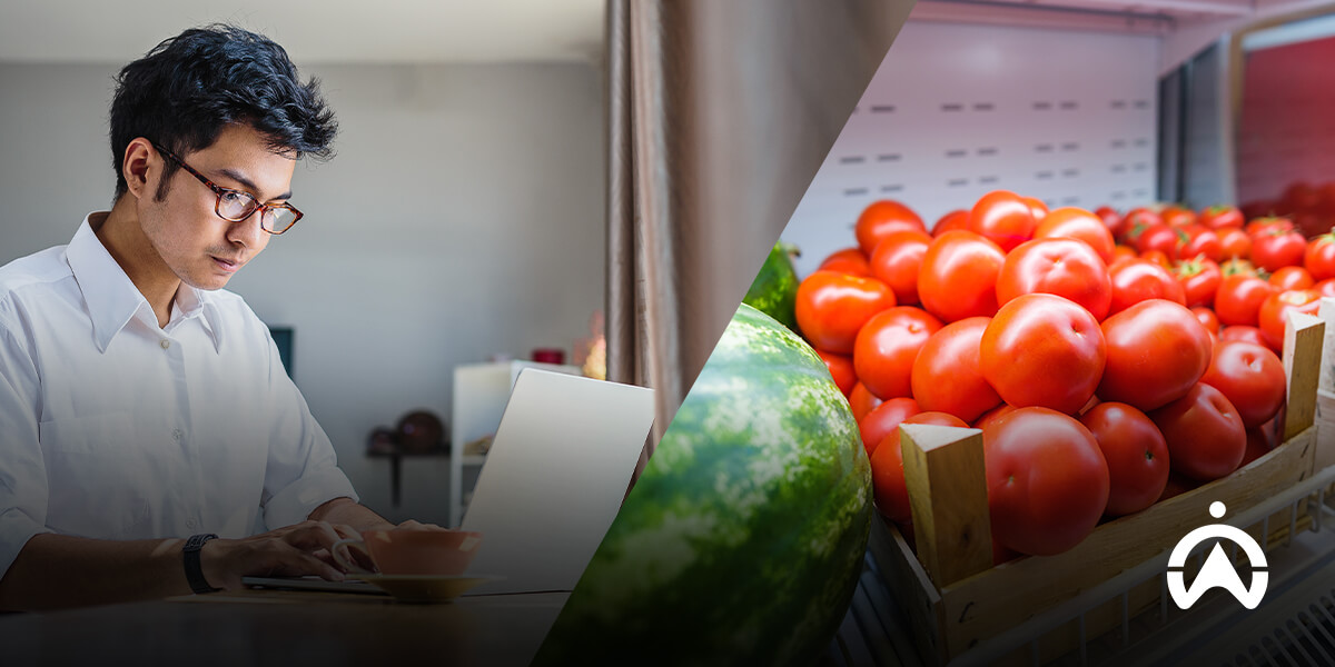 Pemantauan kualitas buah tomat dan semangka menggunakan laptop dan temperature sensor untuk armada cold-chain.